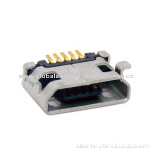 Micro USB Female 5P SMT Dip B Type Connector, Without Post, 100V AC Dielectric Withstanding VoltageNew